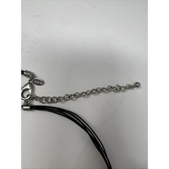 Chico's Necklace Multi-Stranded Silver Beaded Boho Statement Necklace - Picture 6 of 7